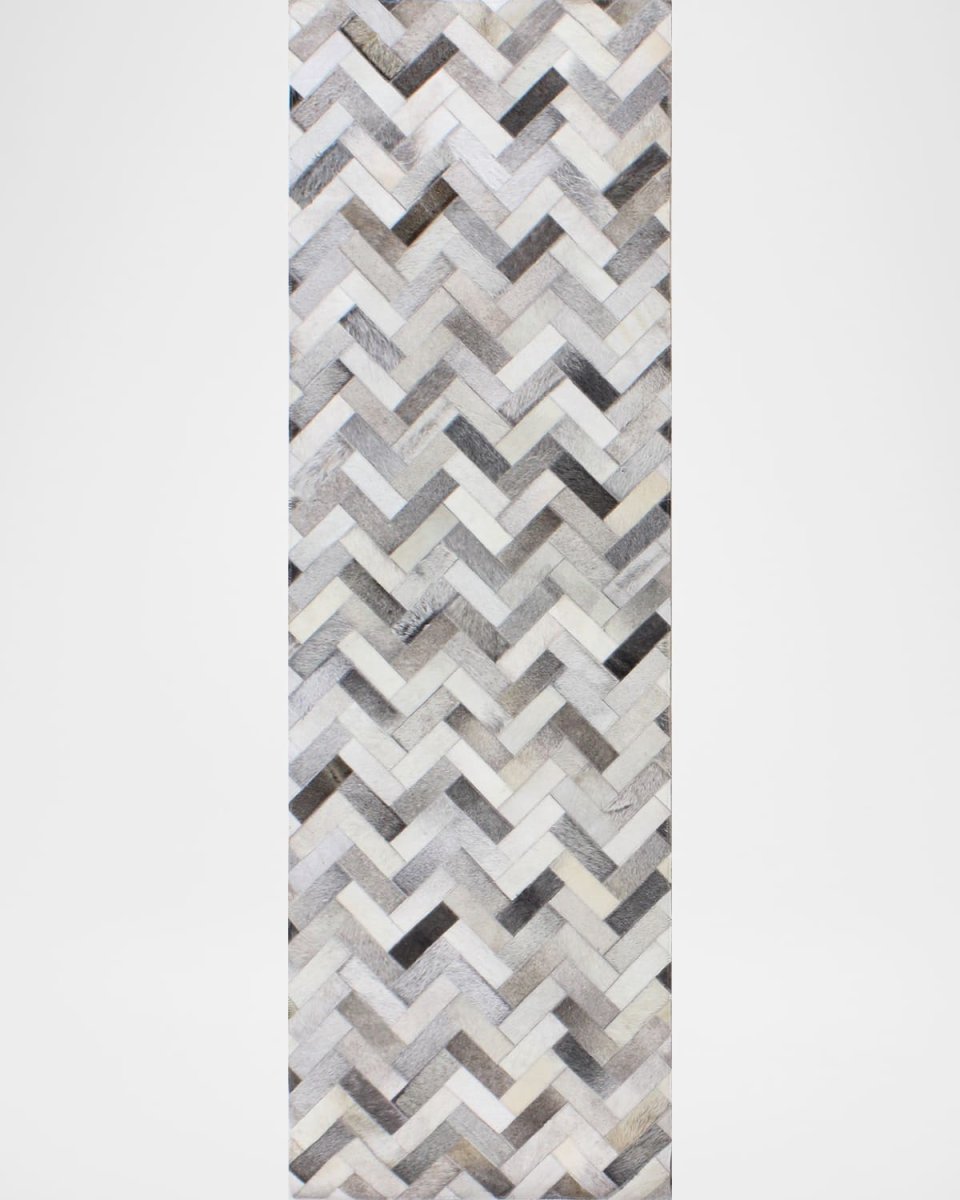 Quentin Hand-Stitched Hair on Hide Runner, 3' x 8'